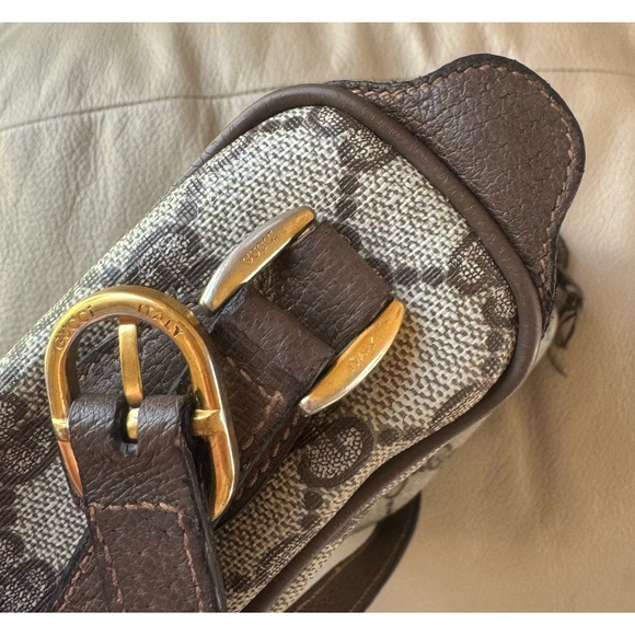 Authentic Vintage Gucci Ophidia Web Brown Monogram Canvas Leather Crossbody Bag - Picture 9 of 11